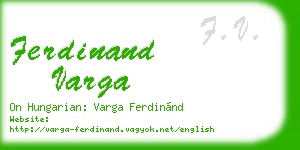 ferdinand varga business card